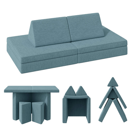 4-Piece Modular Kids Sofa – Removable Cover Convertible Foam Cushions