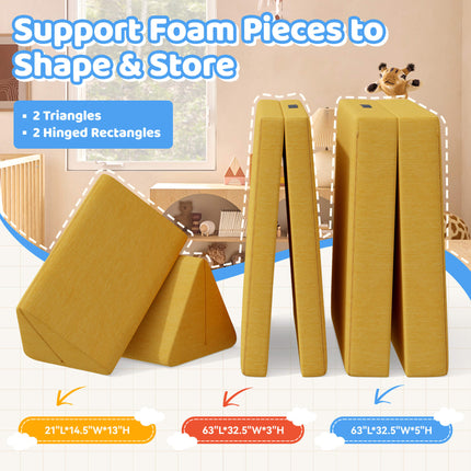 4-Piece Modular Kids Sofa – Removable Cover Convertible Foam Cushions