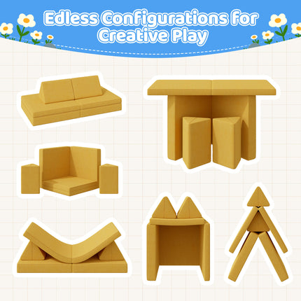 4-Piece Modular Kids Sofa – Removable Cover Convertible Foam Cushions