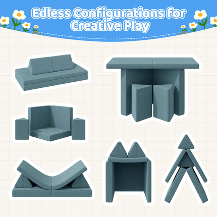 4-Piece Modular Kids Sofa – Removable Cover Convertible Foam Cushions