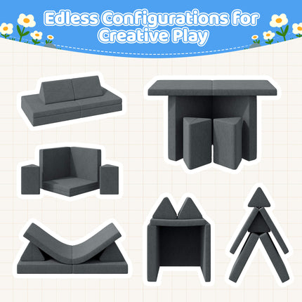 4-Piece Modular Kids Sofa – Removable Cover Convertible Foam Cushions