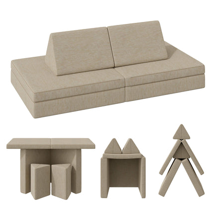 4-Piece Modular Kids Sofa – Removable Cover Convertible Foam Cushions