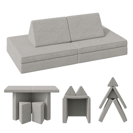 4-Piece Modular Kids Sofa – Removable Cover Convertible Foam Cushions
