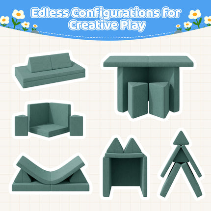 4-Piece Modular Kids Sofa – Removable Cover Convertible Foam Cushions