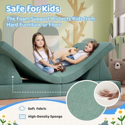 4-Piece Modular Kids Sofa – Removable Cover Convertible Foam Cushions