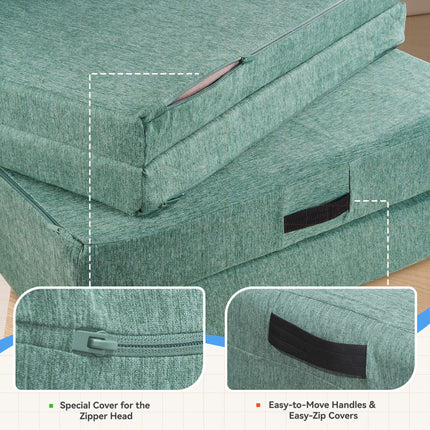 4-Piece Modular Kids Sofa – Removable Cover Convertible Foam Cushions
