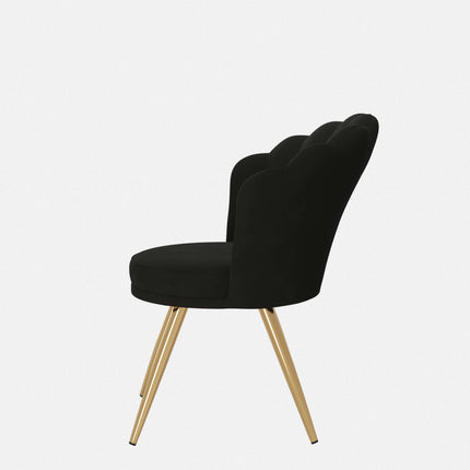 Velvet Upholstered Accent Chair Gold Metal Legs Vanity Chair