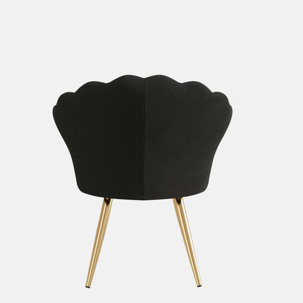 Velvet Upholstered Accent Chair Gold Metal Legs Vanity Chair