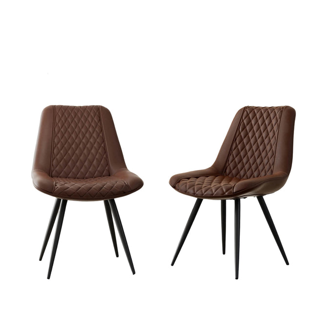Armless PU Leather Dining Chairs Set of 2