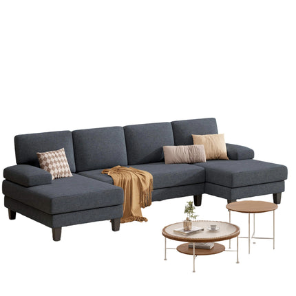 U-Shaped Sectional Sofa – Modular Double Chaise Sleeper Lounge