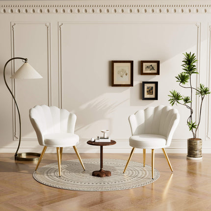 Velvet Upholstered Accent Chair Gold Metal Legs Vanity Chair